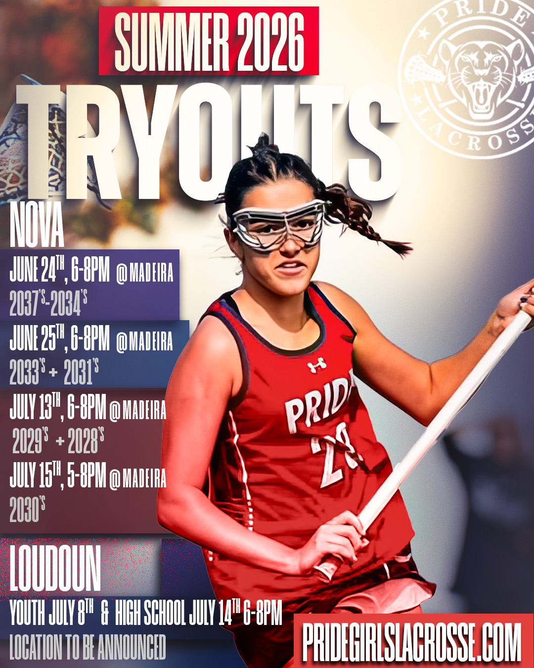 Pride Girls Lacrosse Tryouts Loudoun 2026